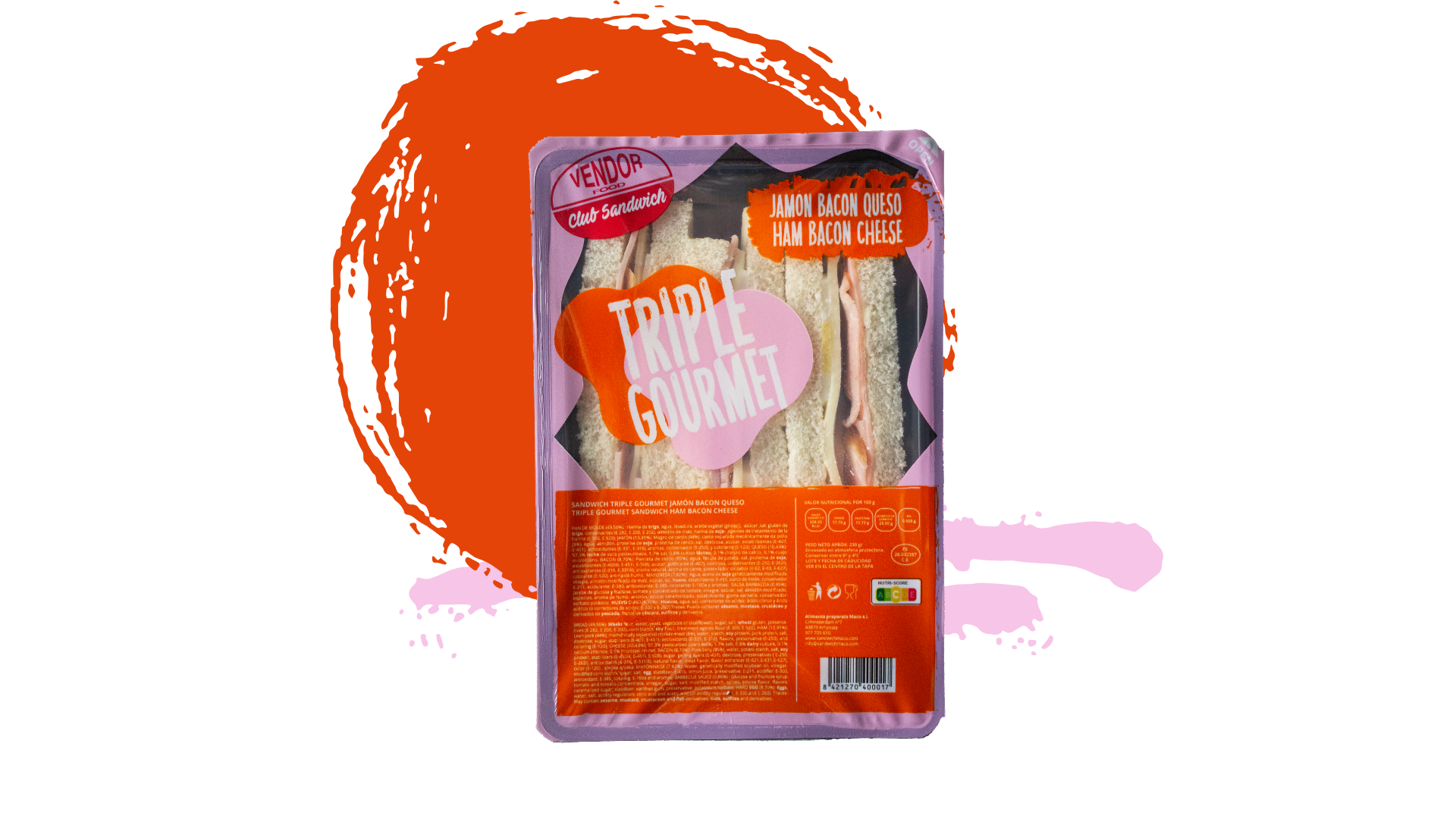 Una combinación irresistible de sabores clásicos en formato extra. Capas de bacon, jamón y queso fundido para un bocado completo y sabroso.