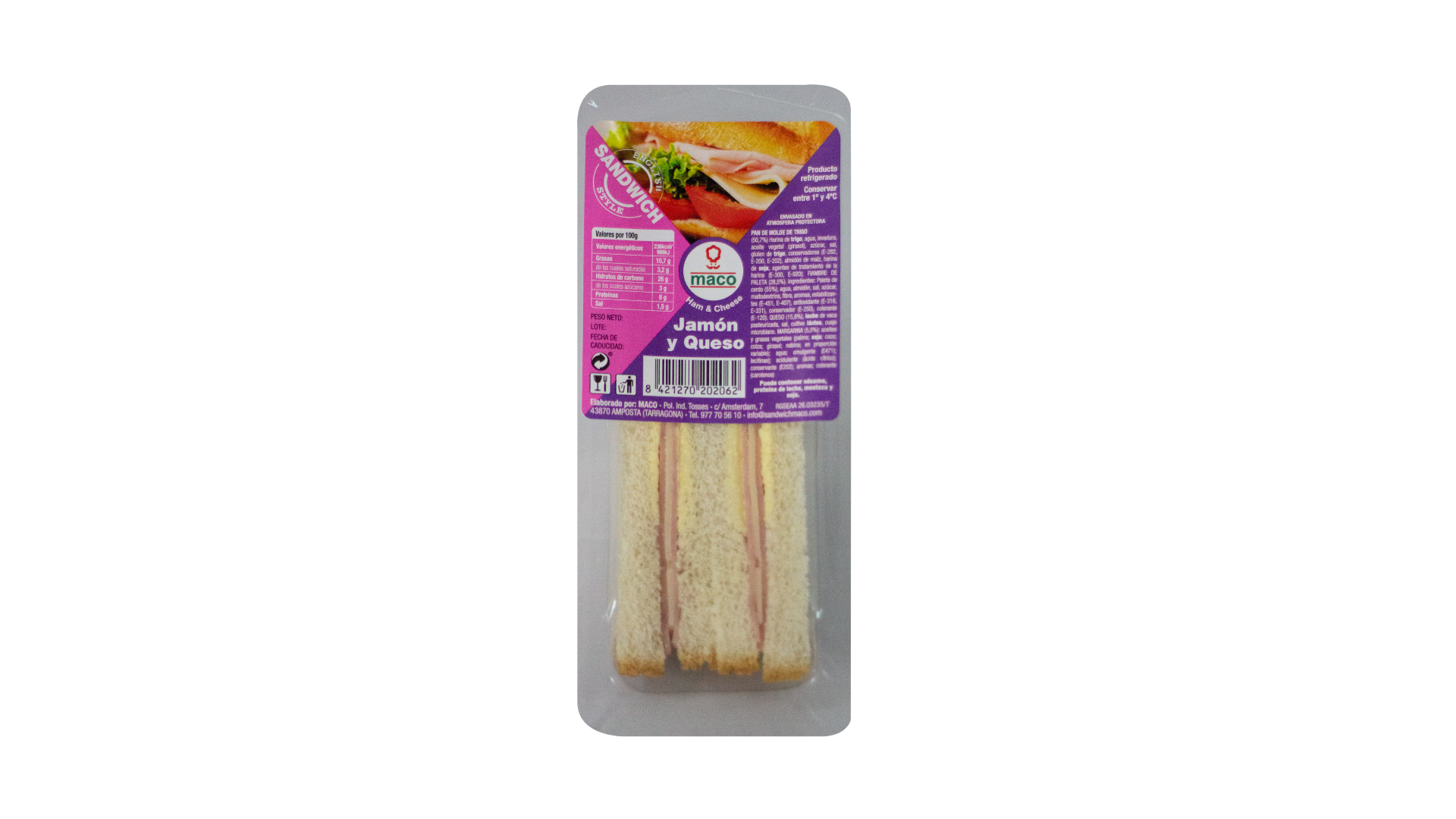 Sandwich Maxi Jamón y Queso